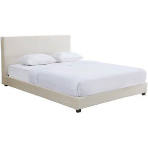 Lit avec tête de lit en velours côtelé - WILLIAM