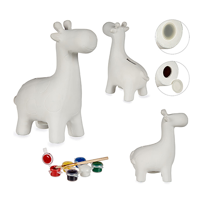 Salvadanaio da dipingere design giraffa.