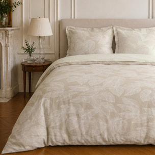 Parure housse de couette 100% coton motif tropical - FEUILLE
