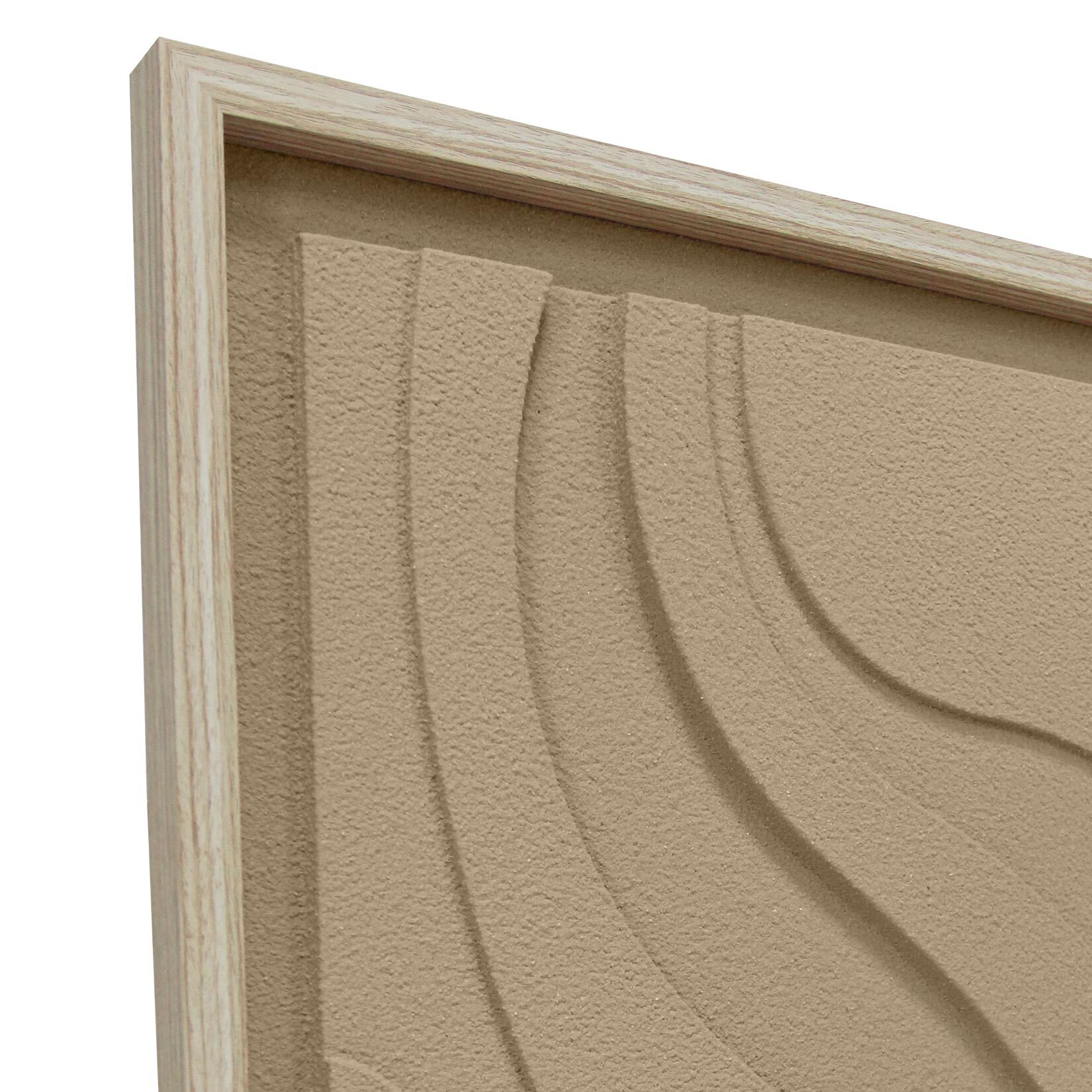 Cuadro Curves resina 3D texturizado beige 70x50x4 cm