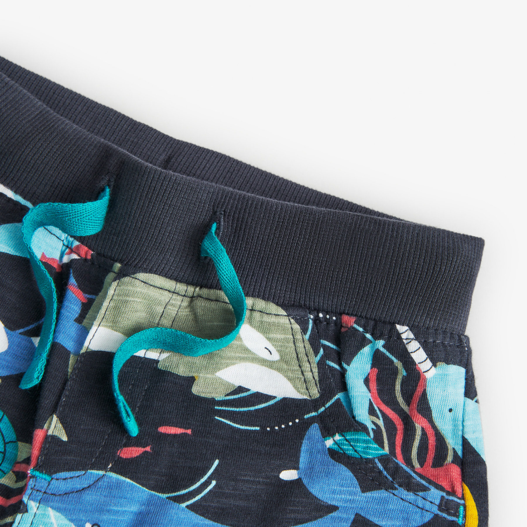 Bermudas estampadas niÃ±o, algodÃ³n, gris oscuro