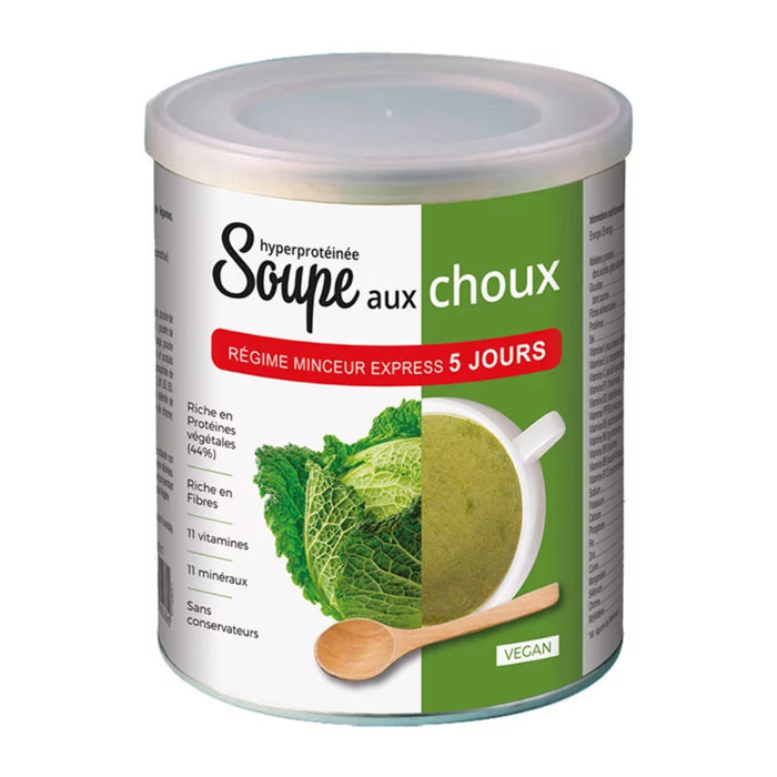 NUTRIEXPERT - Soupe aux Choux Vegan - Riche en protéines d'origine végétale - Riche en Fibres - 11 vitamines et minéraux - Arômes naturels - Extraits de plantes - Sans conservateurs - 10 préparations - Marque Française