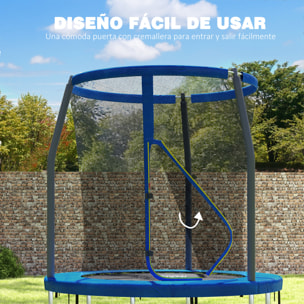 Cama Elástica Infantil Ø183 cm, Trampolín para Niños de +6 Años con Red de Seguridad, Barras Acolchadas, Funda de Seguridad y Marco de Acero, para Interior y Exterior