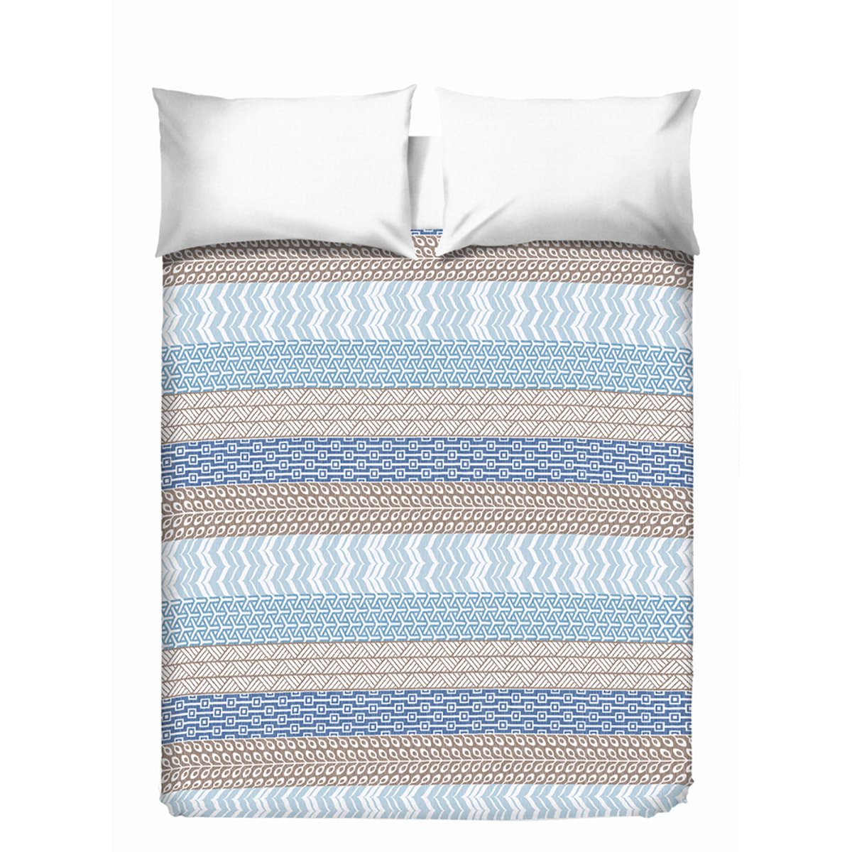 Copriletto di cotone azteco azzurro 100% cotone