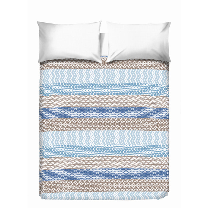 Copriletto di cotone azteco azzurro 100% cotone