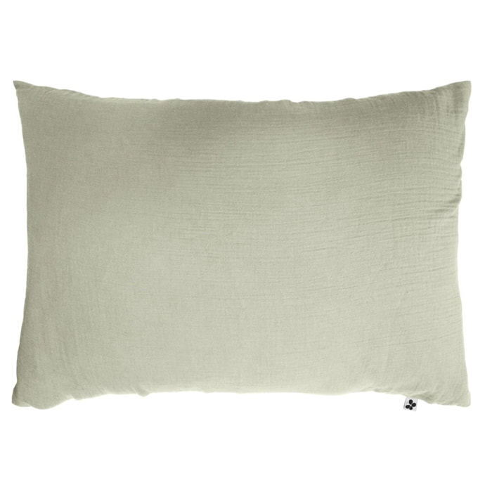 Taie d'oreiller 100 % gaze de coton vert d'eau