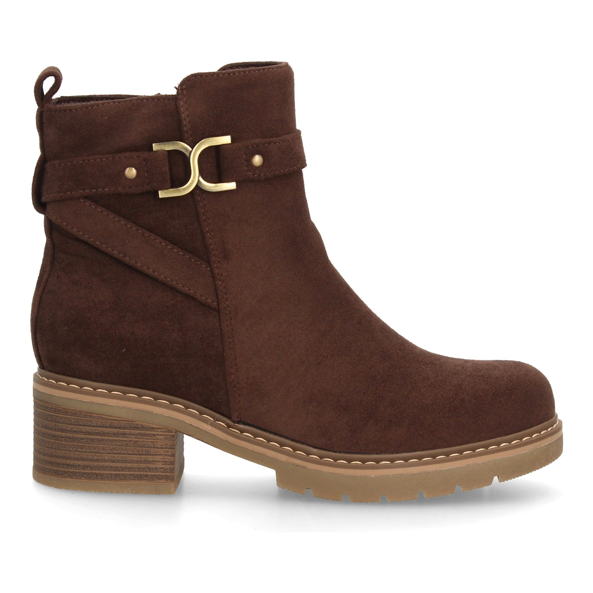 Botines para mujer con detalle metálico decorativo