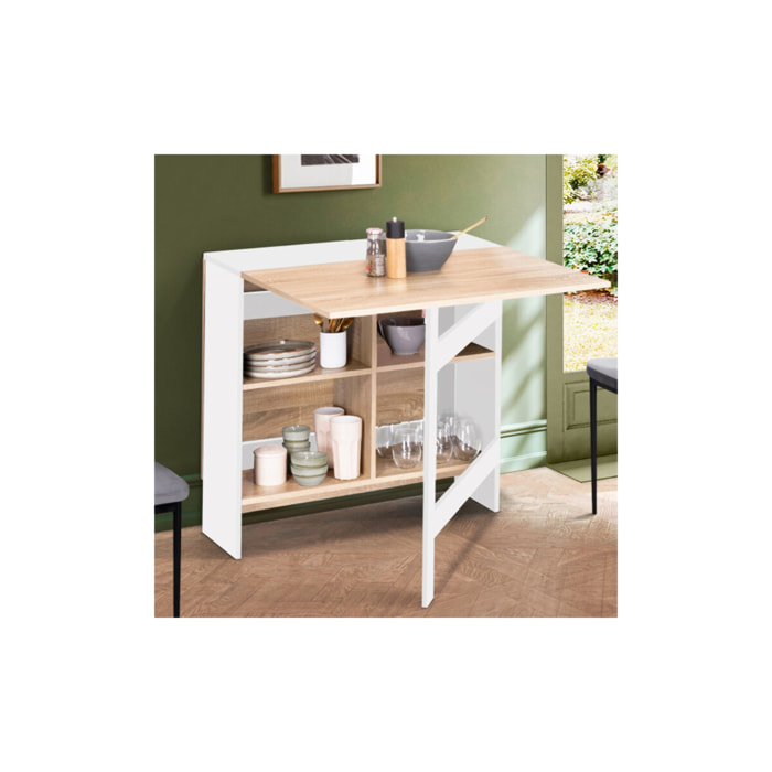 Table repas console pliable Edi avec rangements