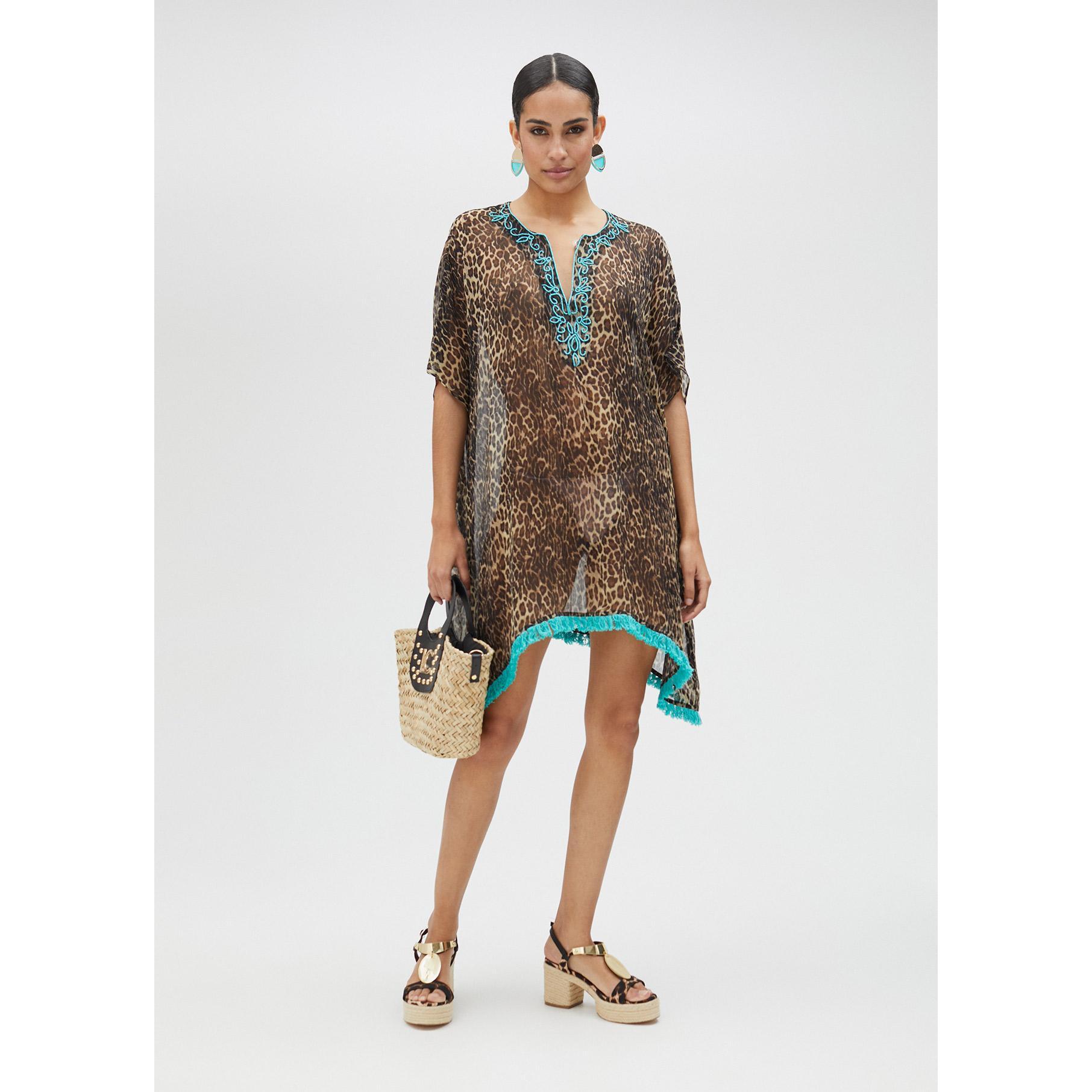 Vestito corto stampa animalier