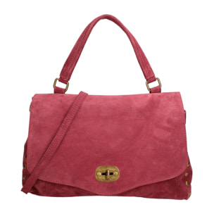 Borsa a mano da donna Made in Italy - Modello Zelia Elite - Pelle scamosciata - 37.0 x 22.0 x 15.0 cm
