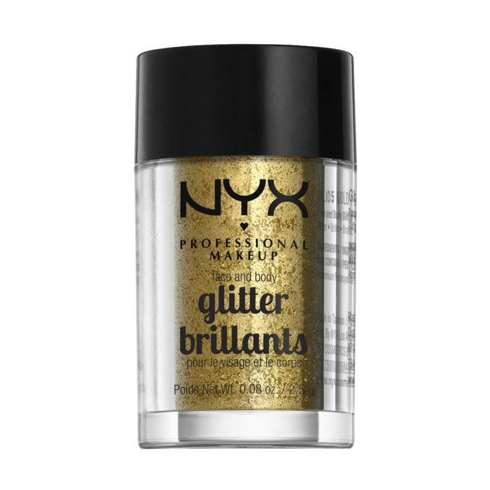 NYX Professional Makeup Paillettes Visage et Corps Face & Body Glitter Gold