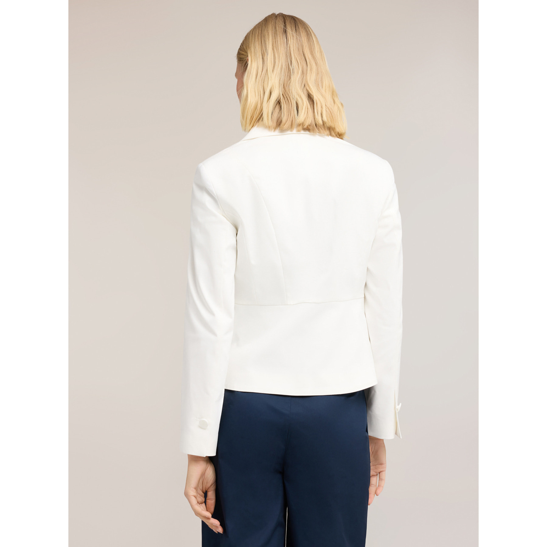 Motivi - Blazer sastre en mezcla de algodón - Blanco