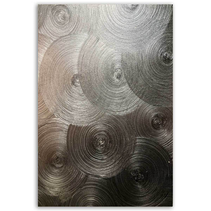Tableau abstraction cercles métalliques Toile imprimée