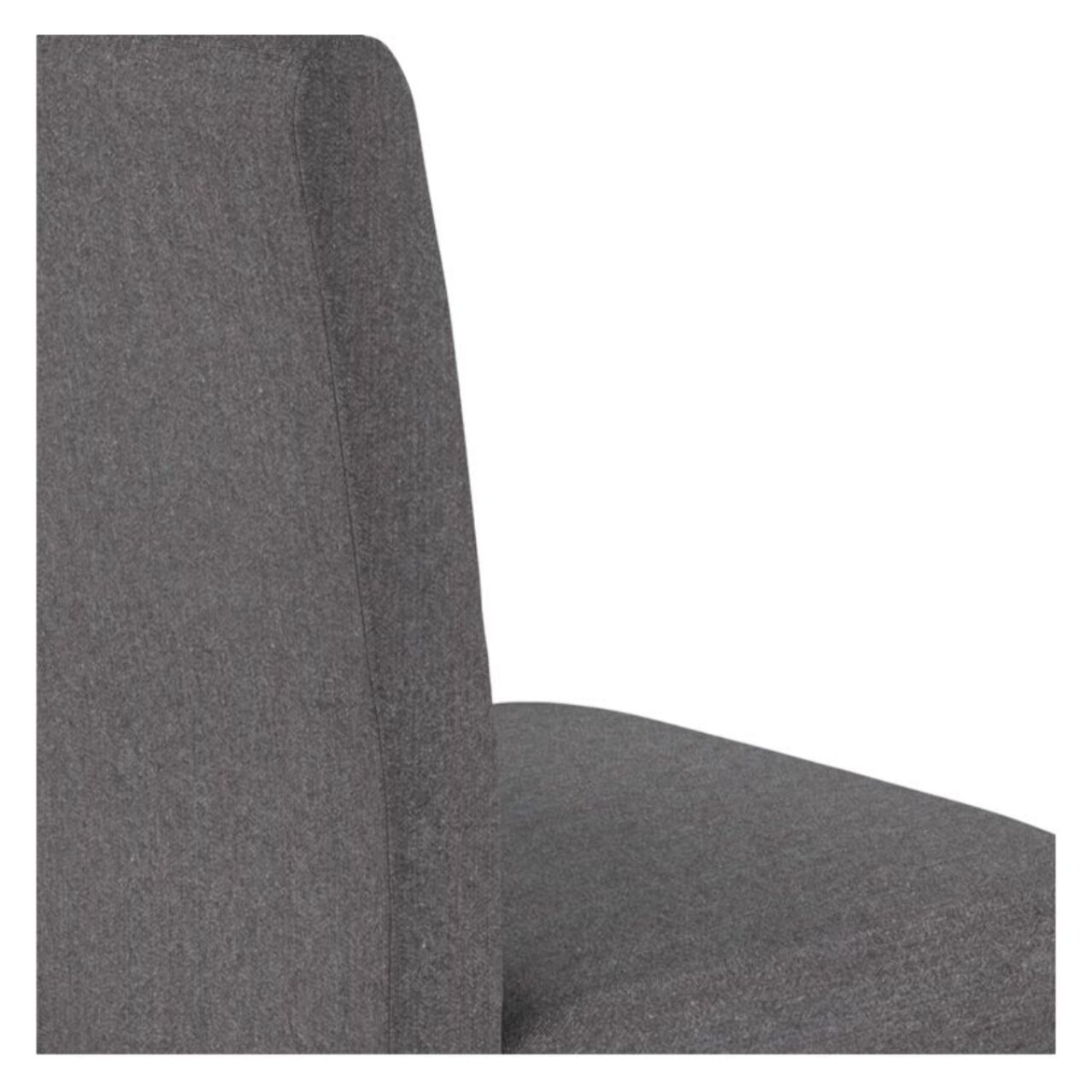 Lot de 2 chaises en tissu gris foncé et pieds en bois d'hévéa - Havane
