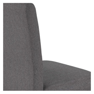 Lot de 2 chaises en tissu gris foncé et pieds en bois d'hévéa - Havane