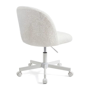 Silla de escritorio tapizada en borreguito blanco 76-89,5 cm Candy Blanco