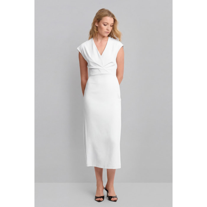 Kocca - Abito midi con spacco Donna, Tinta unita, Scollo a V