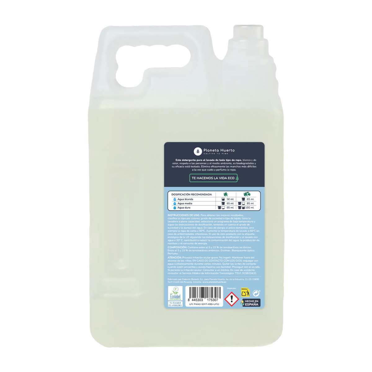PLANETA HUERTO | Pack 3x Detergente Líquido Ropa Eco 5L - Aroma Natural y Fórmula Hipoalergénica