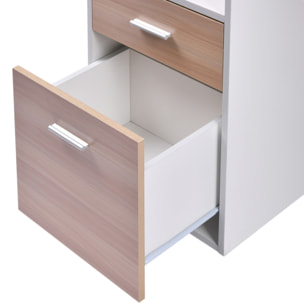 HOMCOM Bureau Informatique multimédia Design Multi-rangements 137 L x 55 l x 92 H cm chêne Blanc