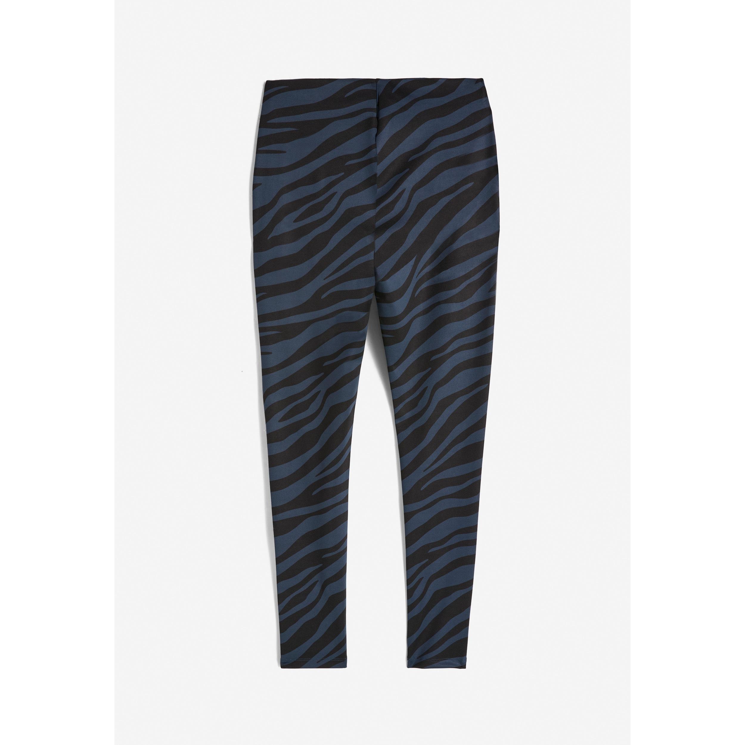 Leggings in jersey stretch stampa zebrata in tono