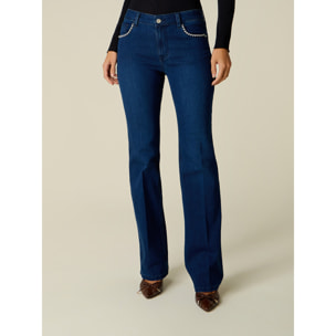 Oltre - Jeans flare con cristalli - Blu