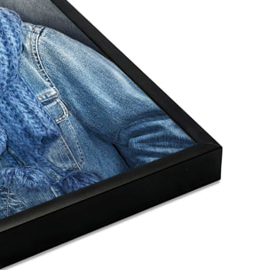 Affiche encadrée furet stylé en tenue moderne Affiche + cadre en métal - Noir