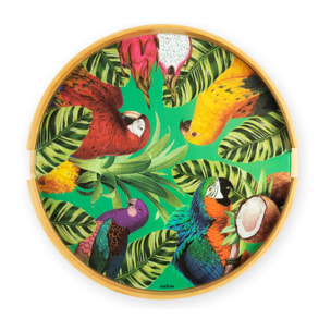 Tavolino Excelsa Havana in bambù e vetro 48x48x44 cm multicolore