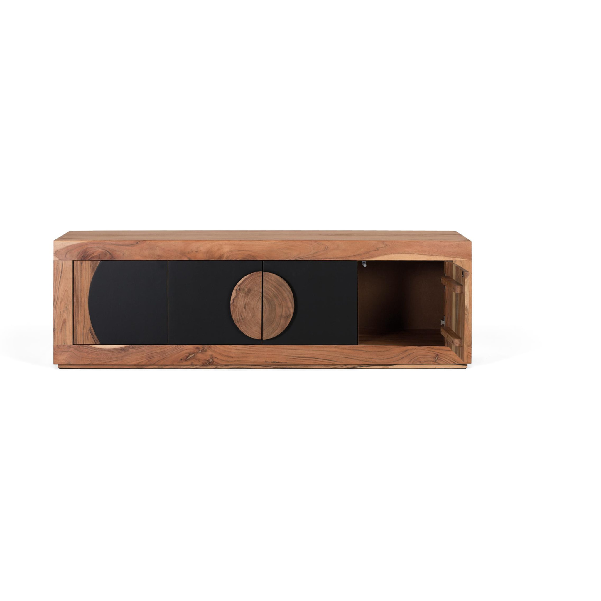 Mueble TV de Madera de Acacia 160 Cm Estilo Rústico Contemporáneo