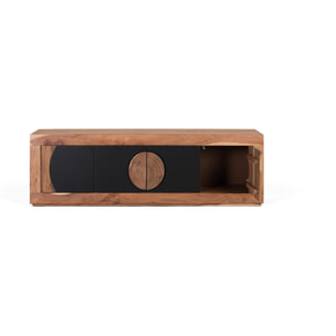 Mueble TV de Madera de Acacia 160 Cm Estilo Rústico Contemporáneo
