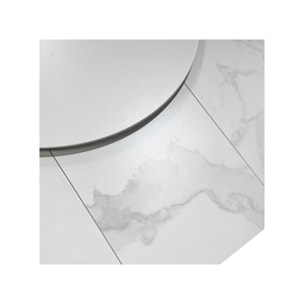 Table extensible 140 à 174 cm blanc plateau de service tournant - TETRIS