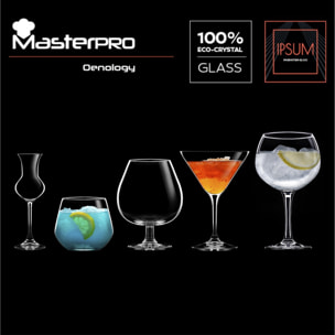 Set 10 vasos de agua 38 cl de cristal colección Barware Masterpro