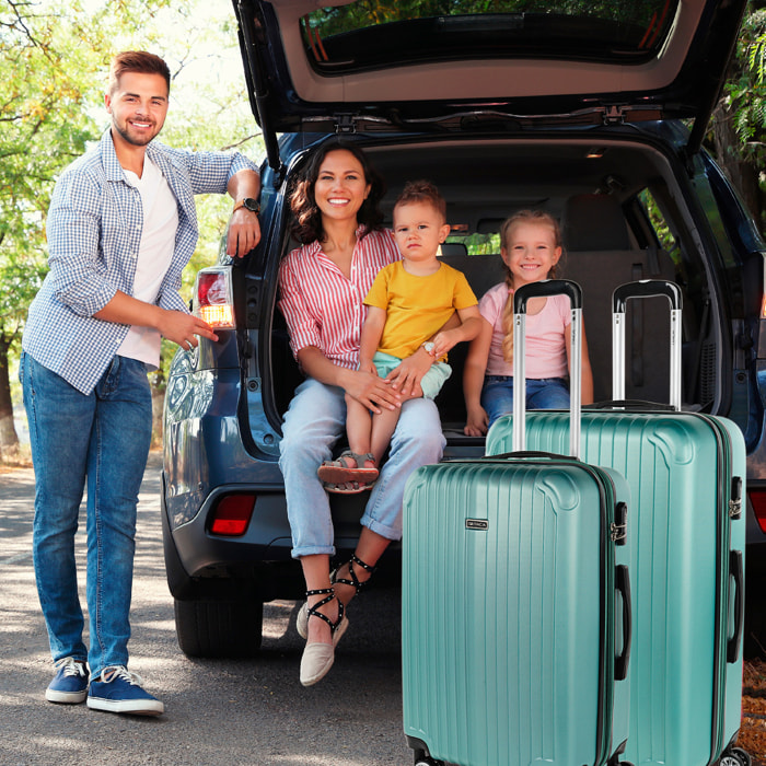 Juego De Maletas Rígidas Abs Itaca Sevron Aguamarina