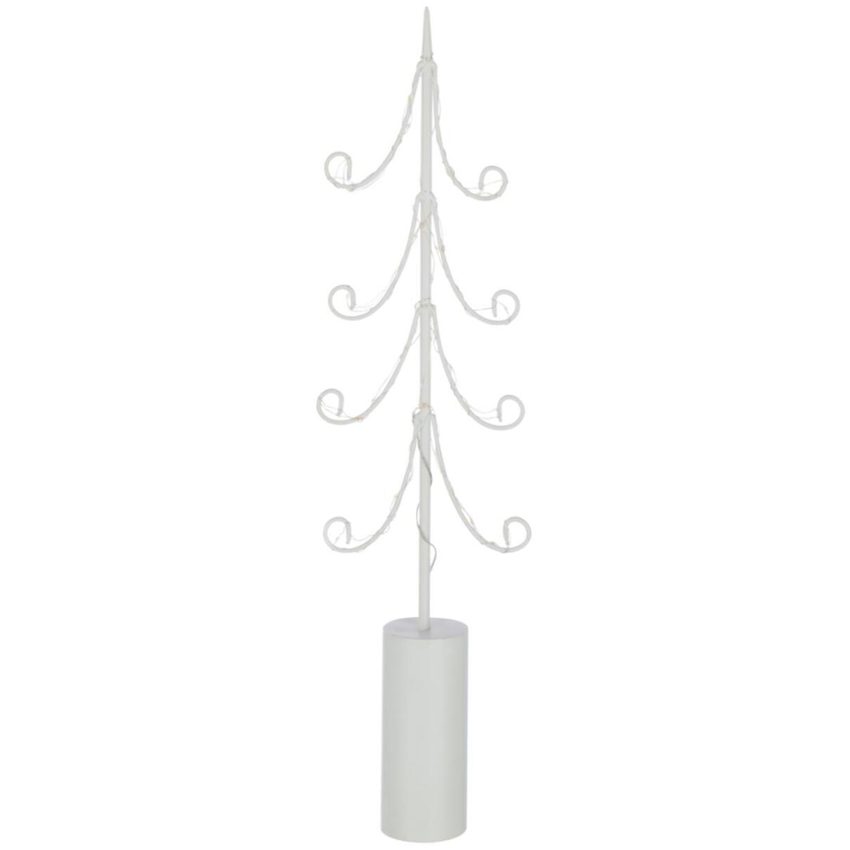 J-Line décoration Sapin - acier - blanc - medium - LED