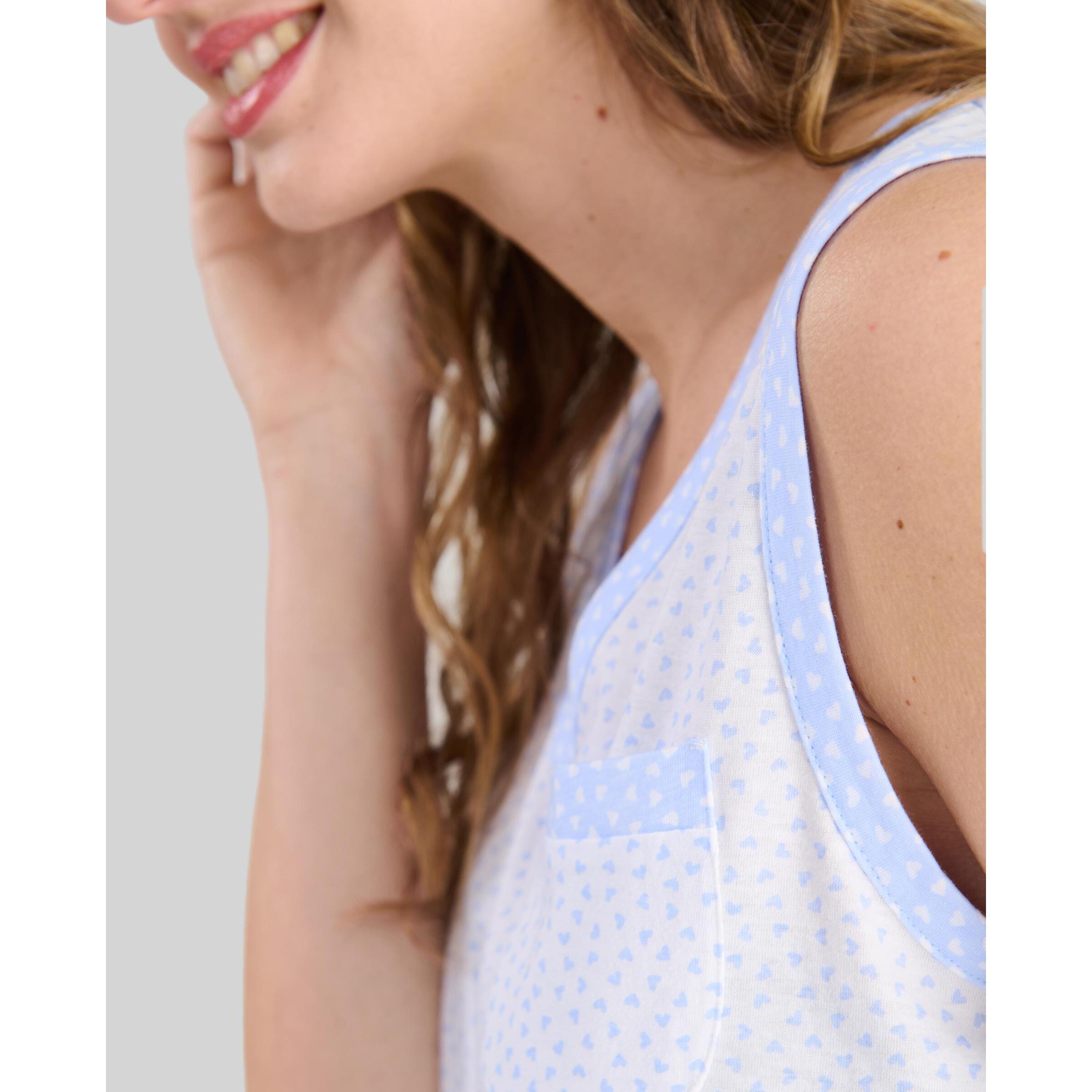 Camisón corto mujer corazones escote pico