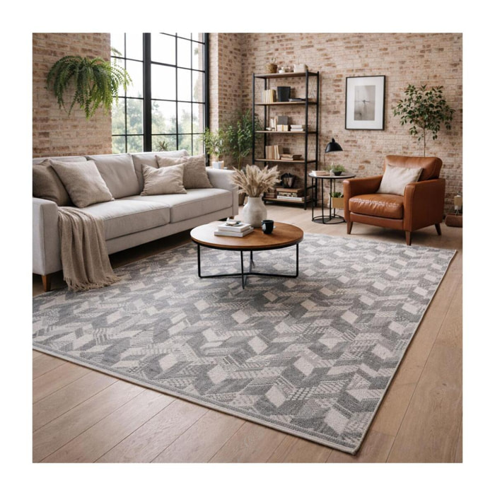 Tapis artisanal Lalu tissé à plat en laine