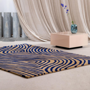 Tapis salon et chambre fait main en laine motif abstrait VAXE