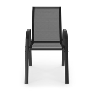 Ensemble repas extensible 12 places polywood noir et bois