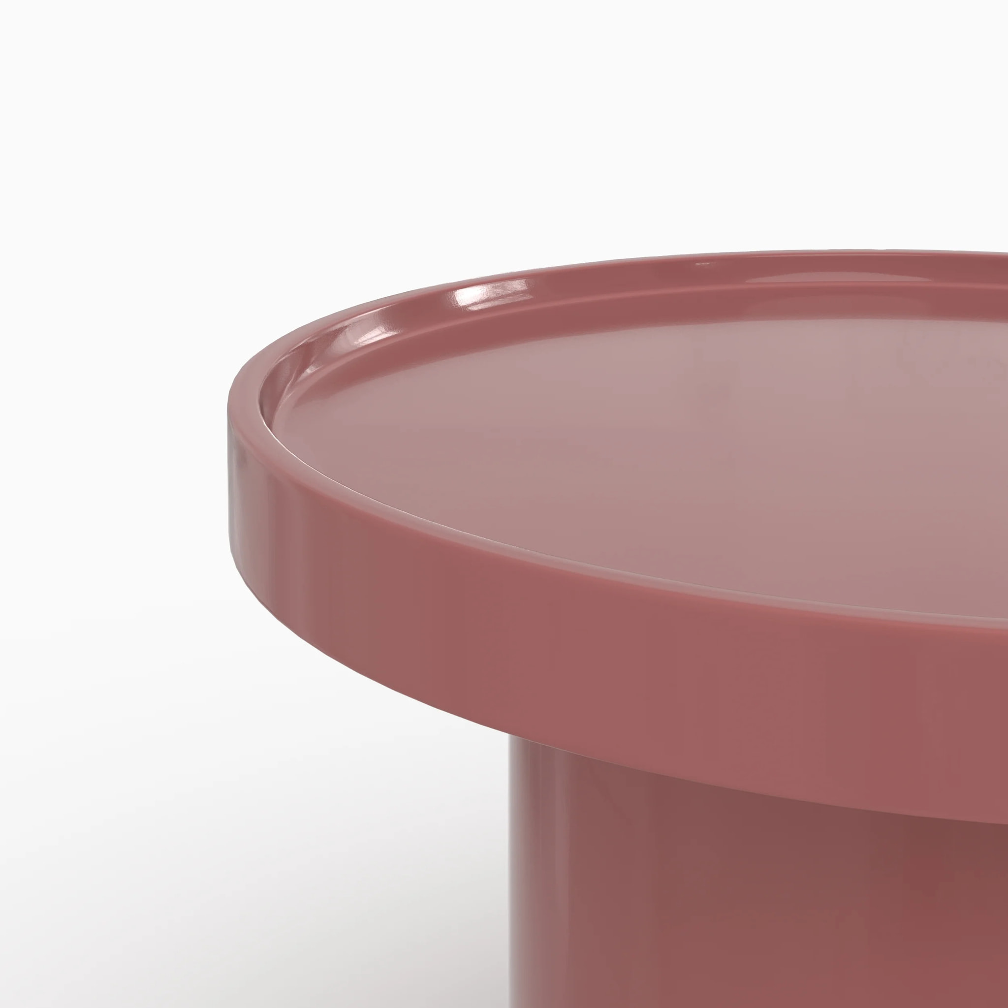 Table d'appoint laquée rouge framboise en MDF, D50 cm - Nora