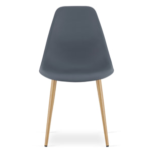 Set di 2 sedie WAT scandinave grigio ardesia e legno