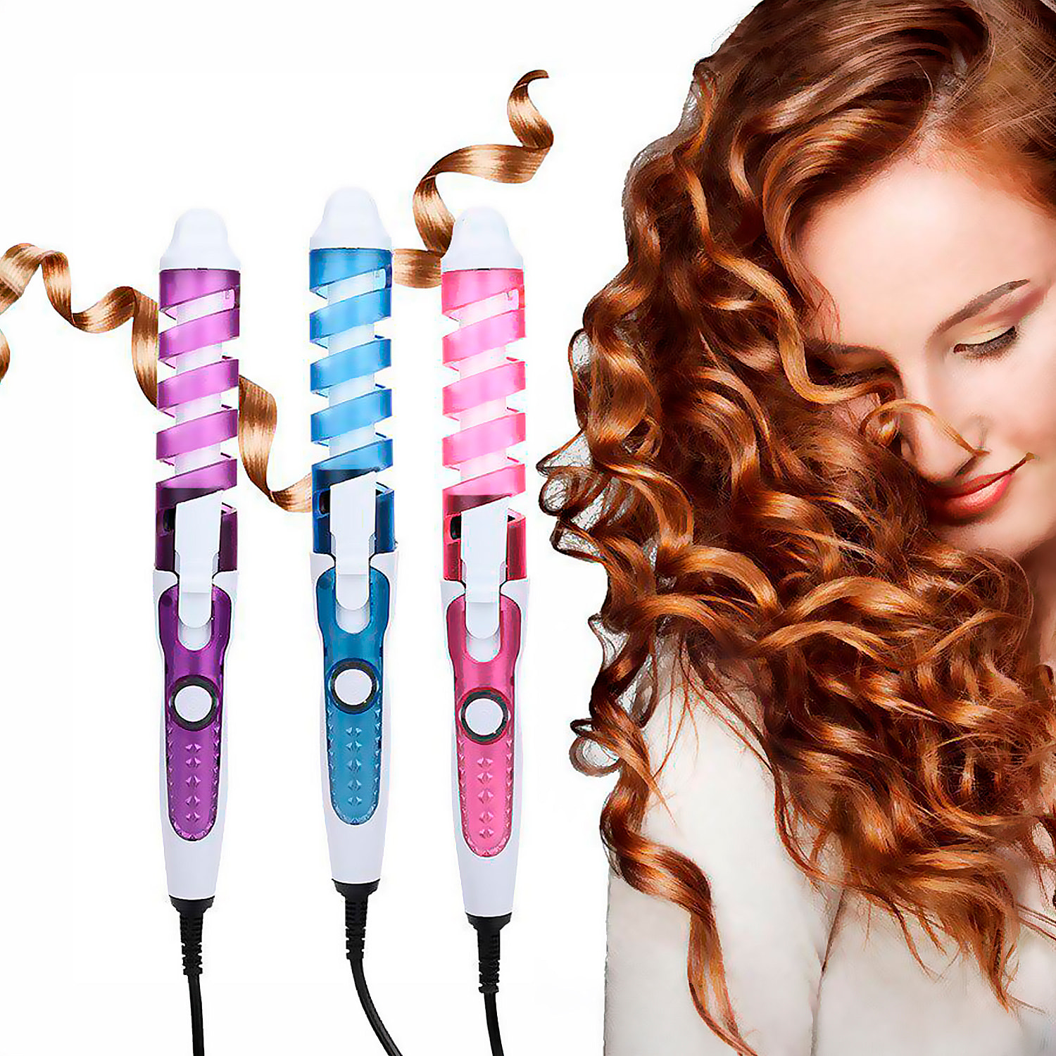 Rizador de pelo QL-118 con tubo de 19mm y 35W. Temperatura de 200°C.