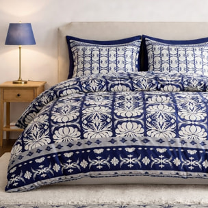 Parure housse de couette 100% coton 3pcs folk