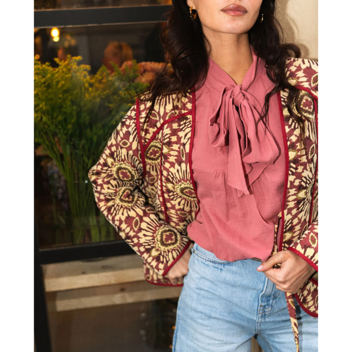Chaqueta acolchada de mujer con estampado