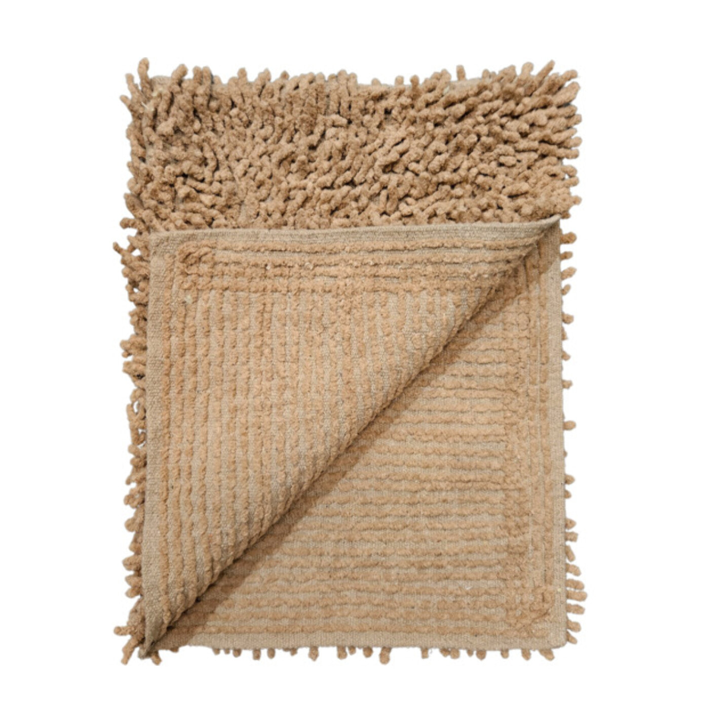 Tapis de salle de bain rectangulaire 40 x 60 cm en coton chenille - SHAGGY