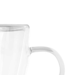 CONFEZIONE DA 6 BICCHIERI COLAZIONE IN BOROSILICATO doppia parete 270 ML