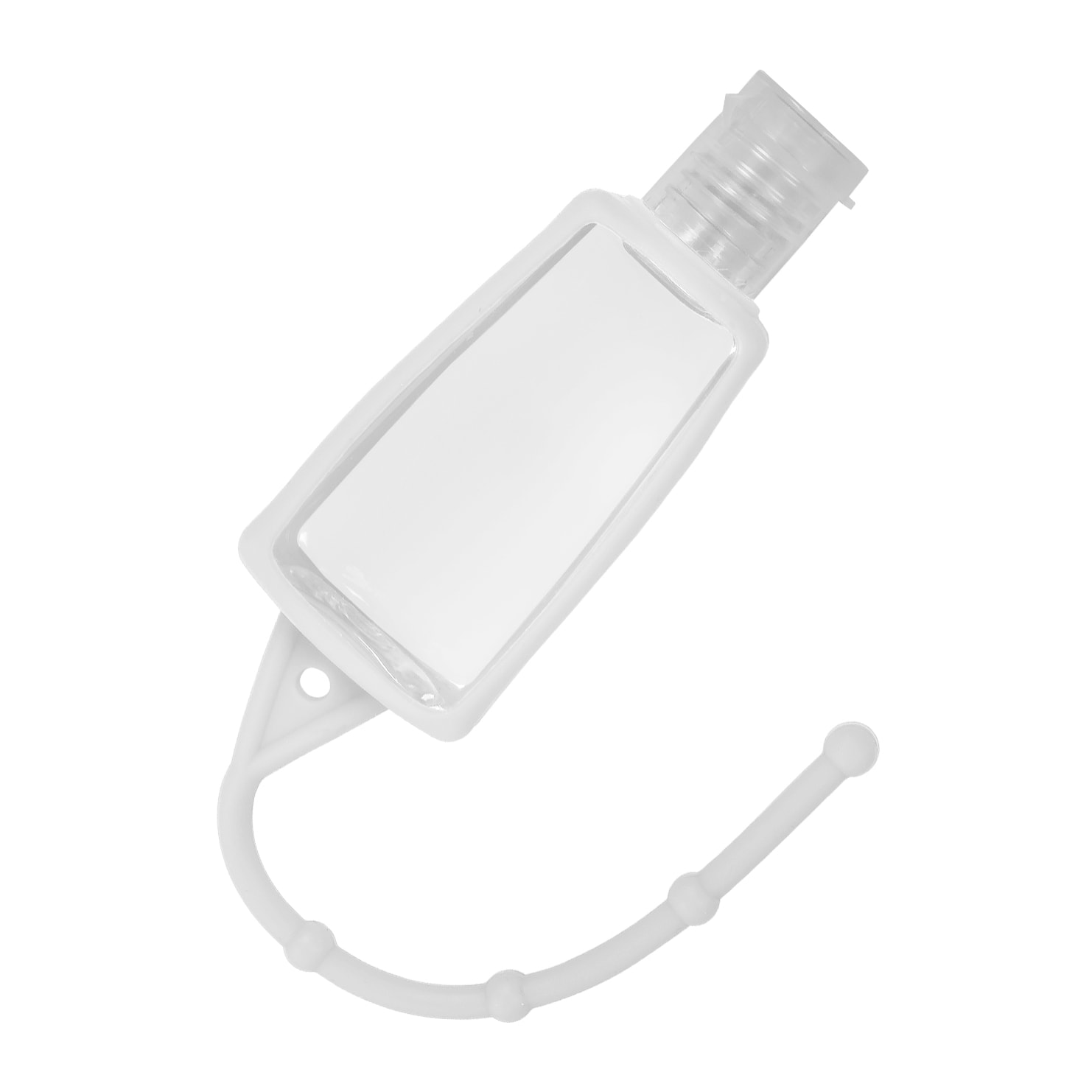 Portachiavi bottiglia disinfettante per mani alcol ricaricabile 30ml in silicone con pendente