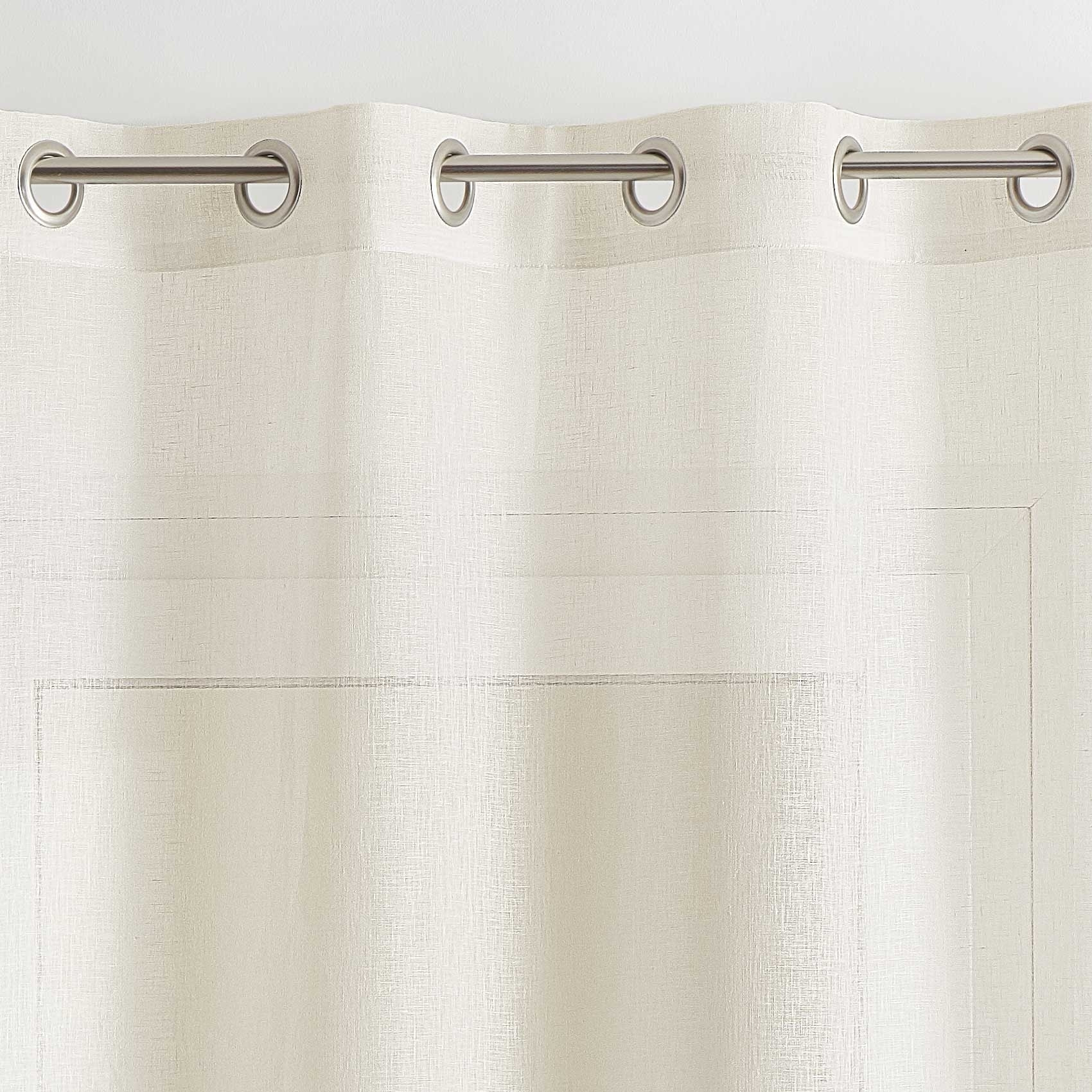 Rideau voilage 100% lin fluide - Ecru