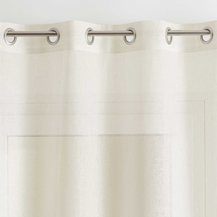 Rideau voilage 100% lin fluide - Ecru