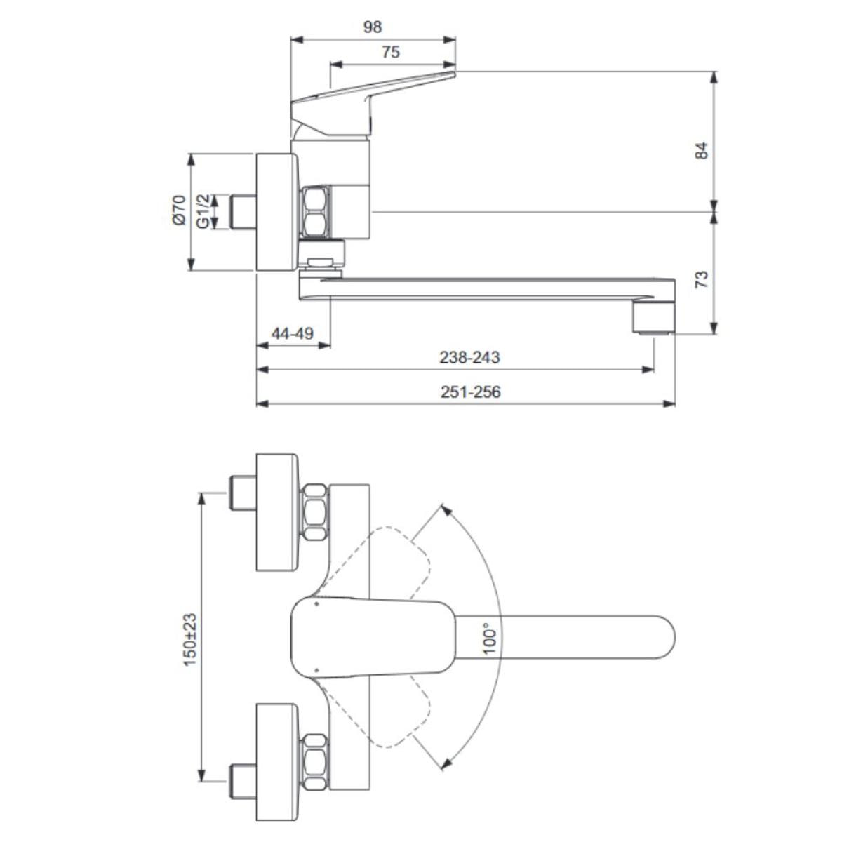 Robinet de cuisine mural IDEAL STANDARD Ceraplan