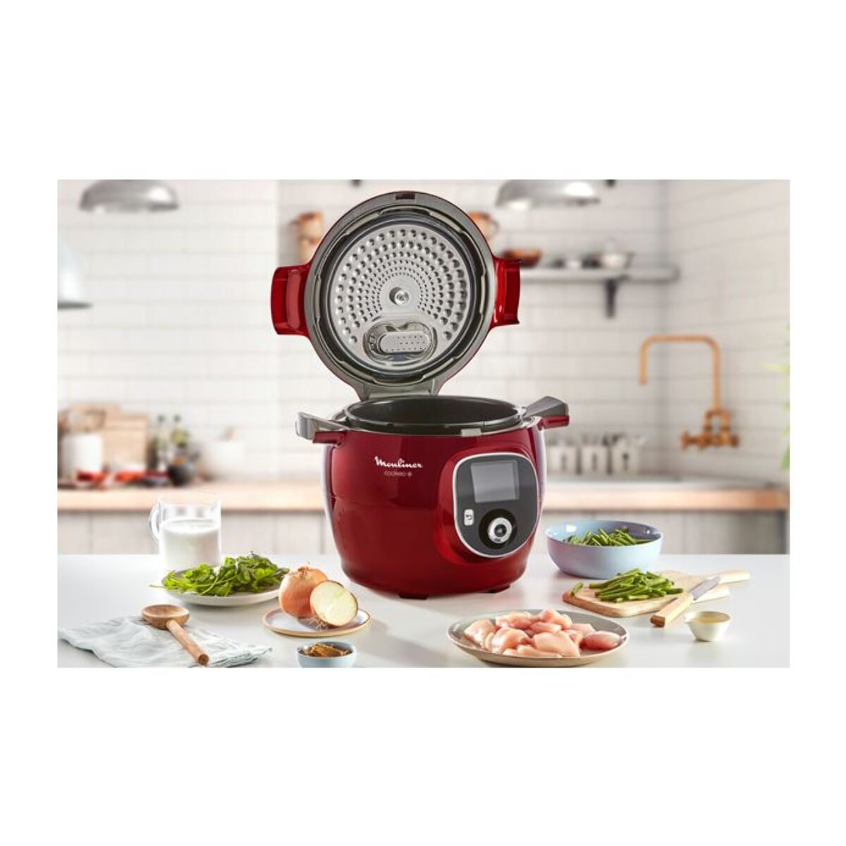 Cookeo MOULINEX YY5118FB rouge 6 L, 6 modes de cuisson + spatule, 180 recettes