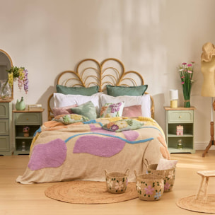 Dessus de lit Fleurs sauvages 260x240xcm motif tufté coton